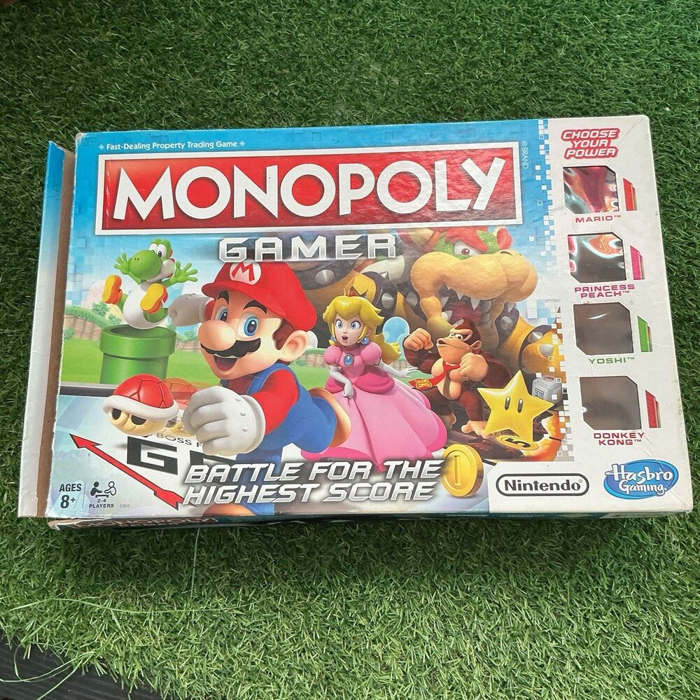 Monopoly Gamer Nintendo Super Mario Board Game Hasbro C1815 Complete